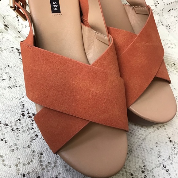 Parker & Sky- Orange Wedge Sandal - Picture 4 of 8